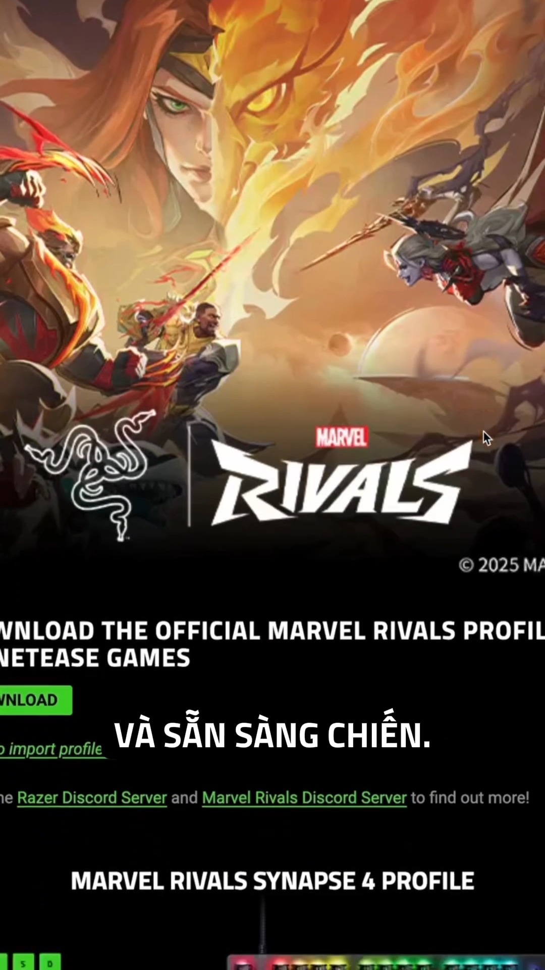 Profile Synapse chính thức dành cho Marvel Rivals, tương thích hoàn hảo ...