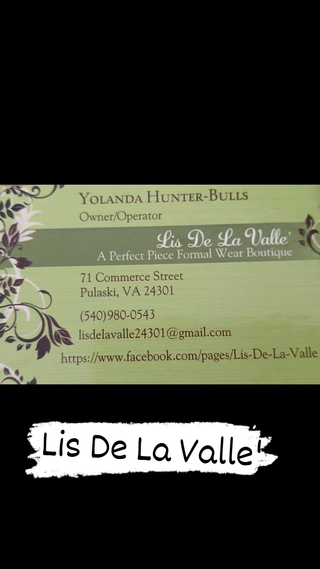 Lis De La Valle would like to thank a few of the young ladies who