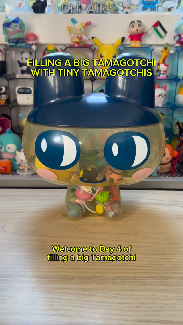 Cramming a bunch of Tamagotchi Collectibles: Night Time keychains