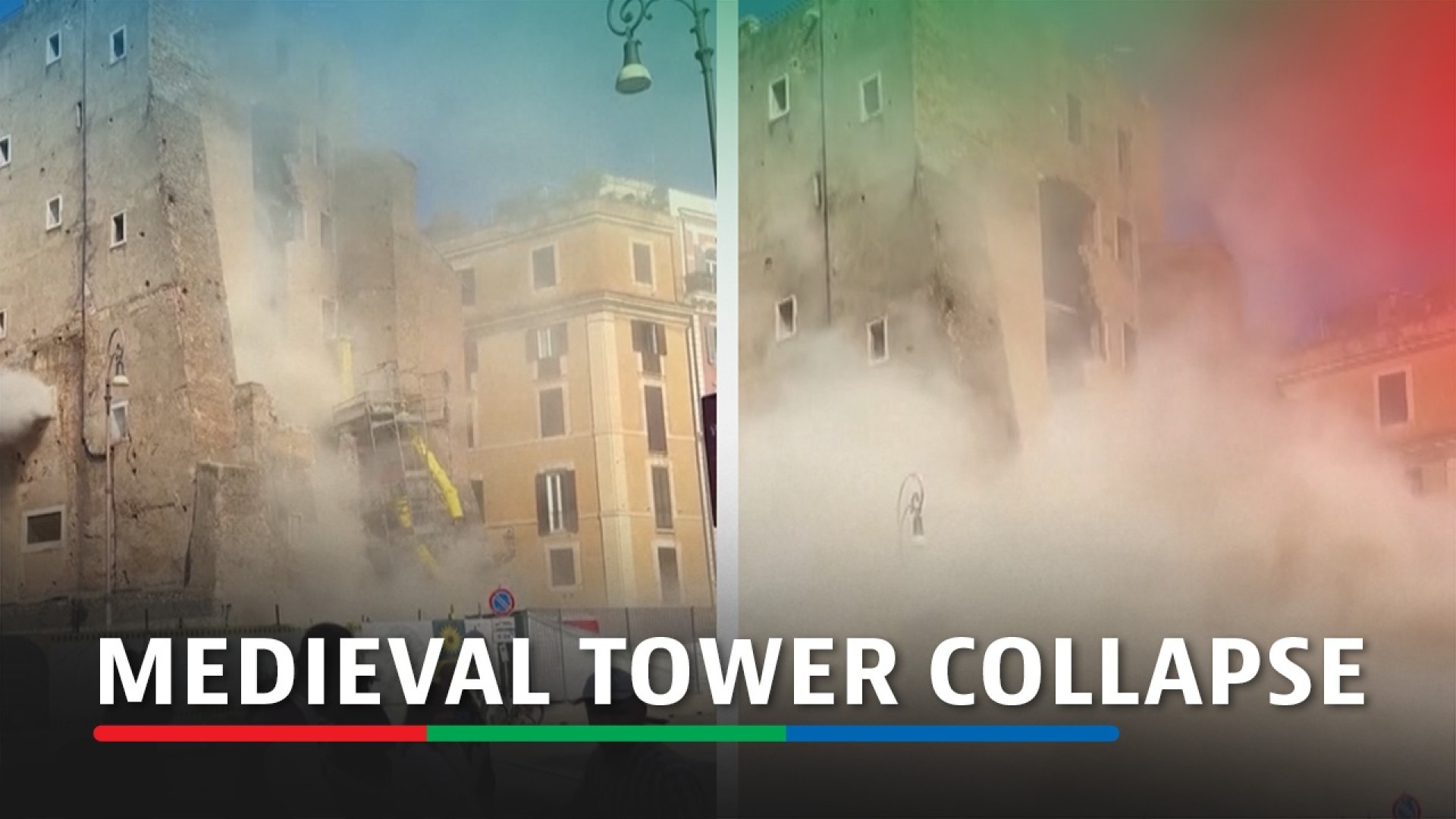 A video showed the immediate aftermath of the partial collapse of a ...