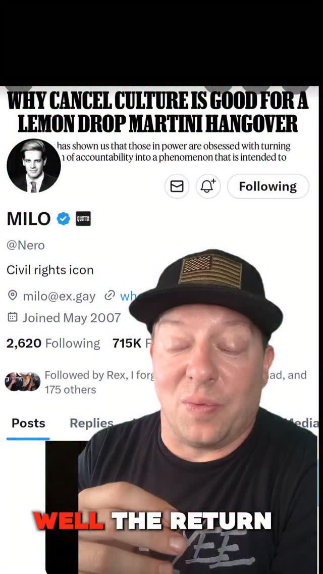 Milo's return didn't last long.... - The Real Anthony Kort | Facebook