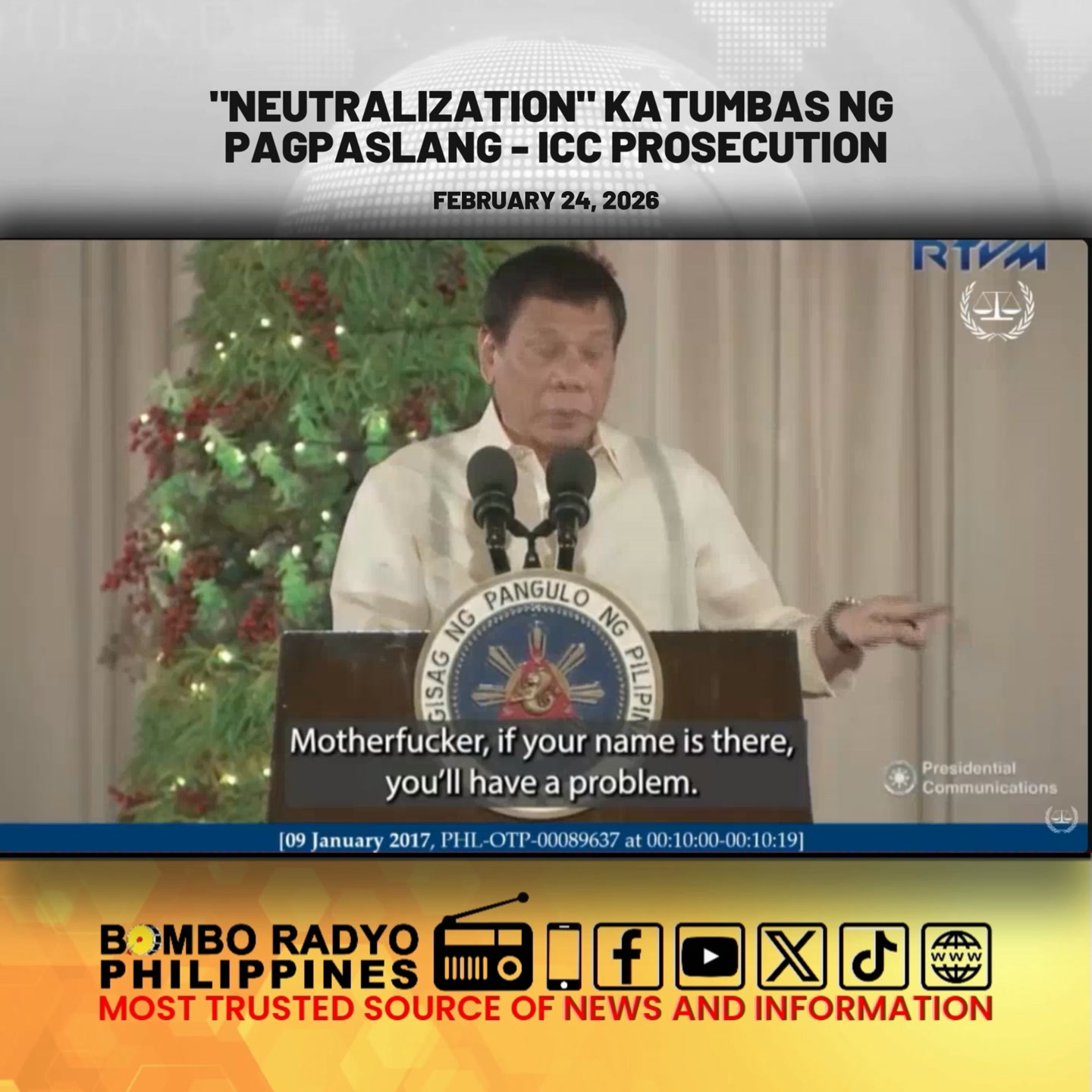 PANOORIN: Iprinisinta ng prosecution team ng International Criminal ...