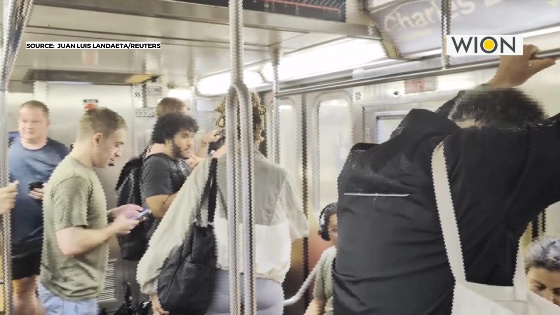 Floodwater gushes into New York city subway station amid heavy rainfall ...