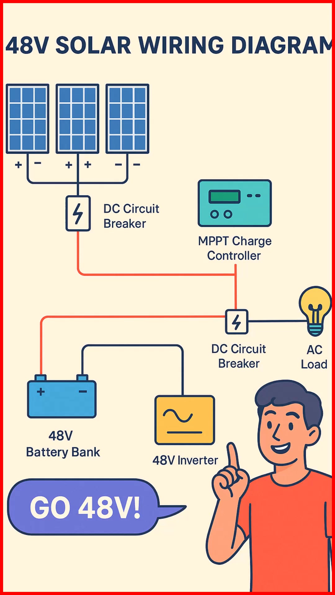 Paano i-wire ang 48Volts solar system step by step!. Yan ang basic ...