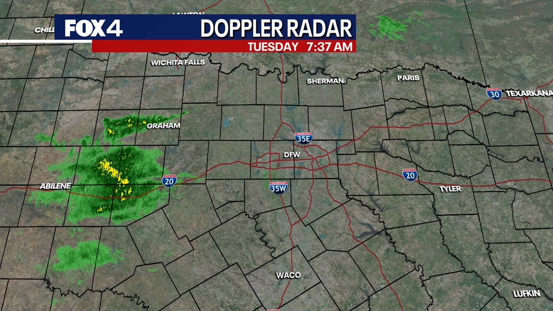 7:35am Radar Update: Light rain is moving into the far western reaches ...