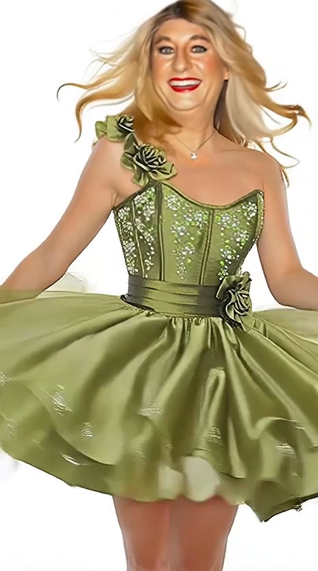 crossdresser cocktail dress Marabella`s favorite gowns and dresses, performed by Marabella: green tulle and satin #Satin #gown #Kleid #elegant #elegance #transvestit #transvestite #crossdresser #Abendkleid JIA JIA SHUANG Elegant USA Made Dress and feminine style. Color:Mocco