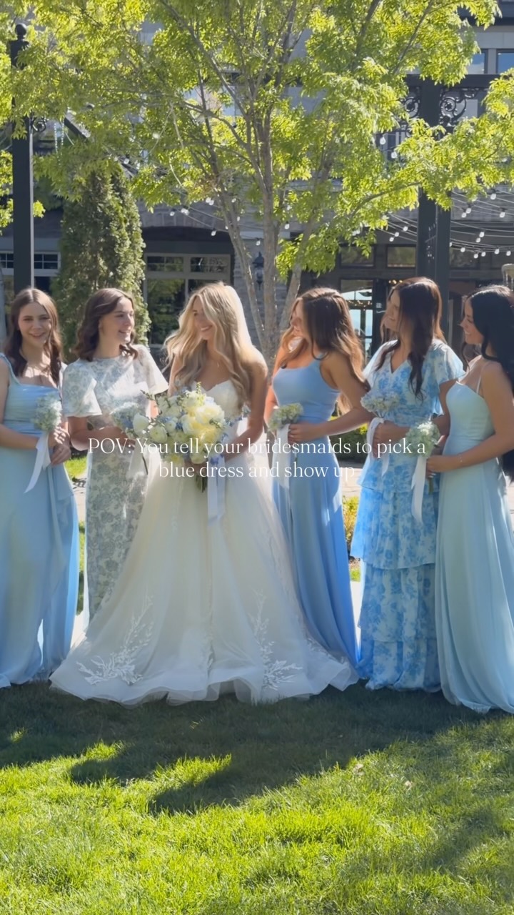 utah bridesmaid dresses Mismatched Blue at Wedding Inspiration bridesmaid dresses