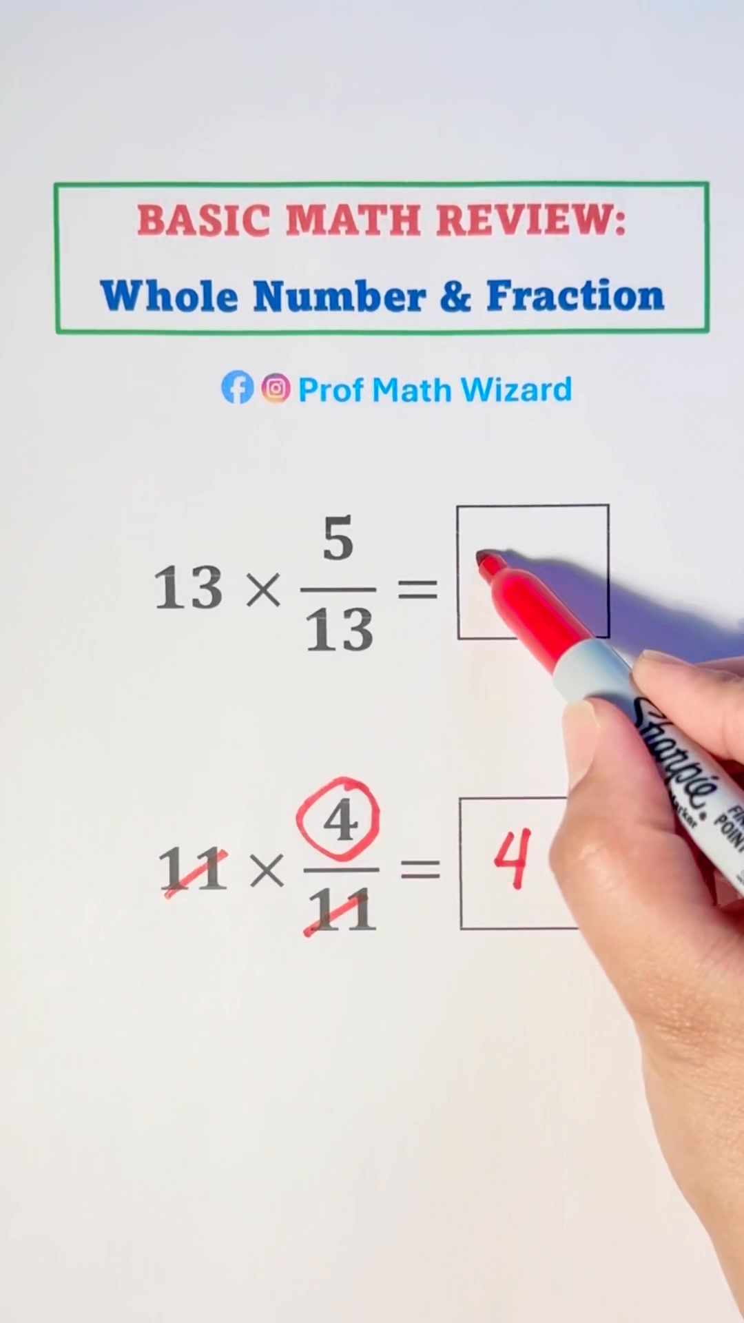 Basic Math Review: Whole Number and a Fraction📚 #math #mathematics ...