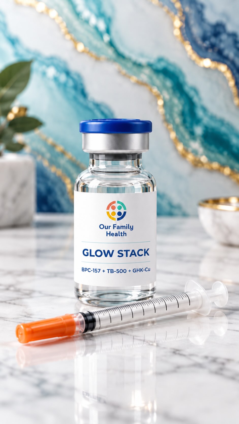 glow peptide therapy bpc 157 tb 500 and ghk cu GHK-Cu & Stack for Skin Health Collagen Support Explained Bac water 10ml NOT