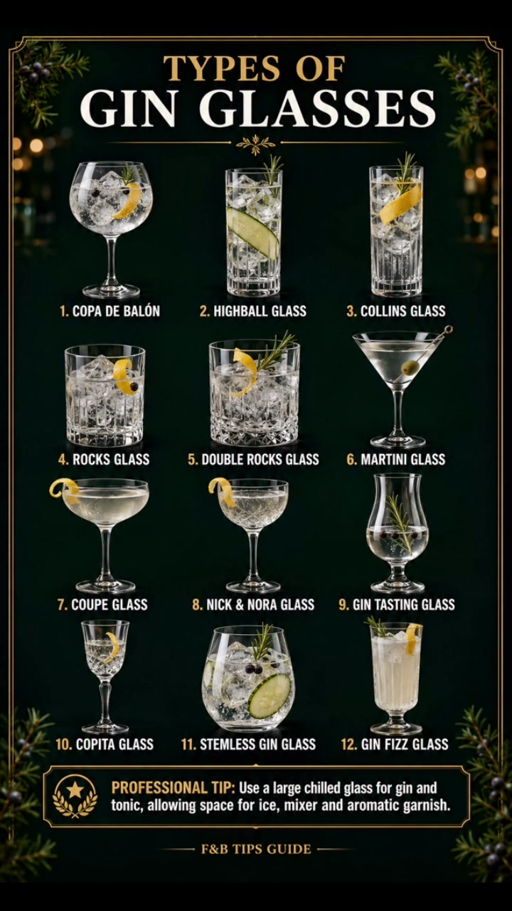 12 Types of Gin Glasses Guide with Professional Serving Tip
