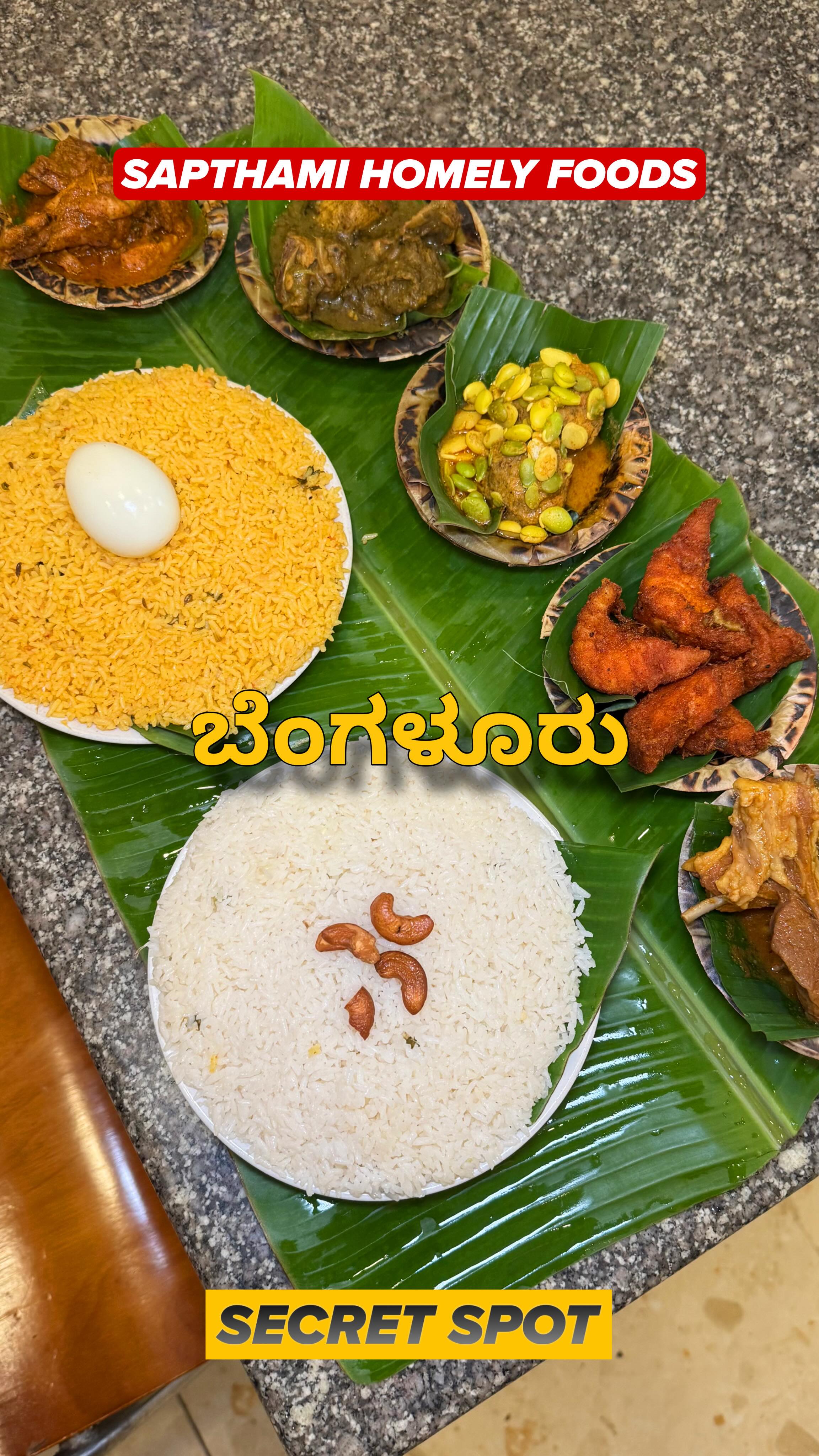Hidden Spot In Bengaluru💥 Sapthami Homely Foods👇👇 Address : 30, 8th ...