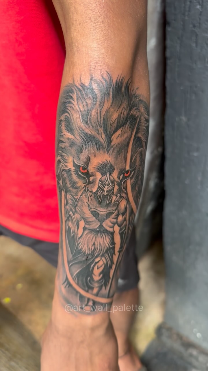 warrior-with-a-lion-s-head-warriorsliontatto-tattoo-tattoos-ink