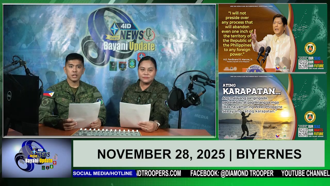 NOVEMBER 28, 2025 | 4ID News Bayani Update 34th Episode 1. 3 miyembro ...
