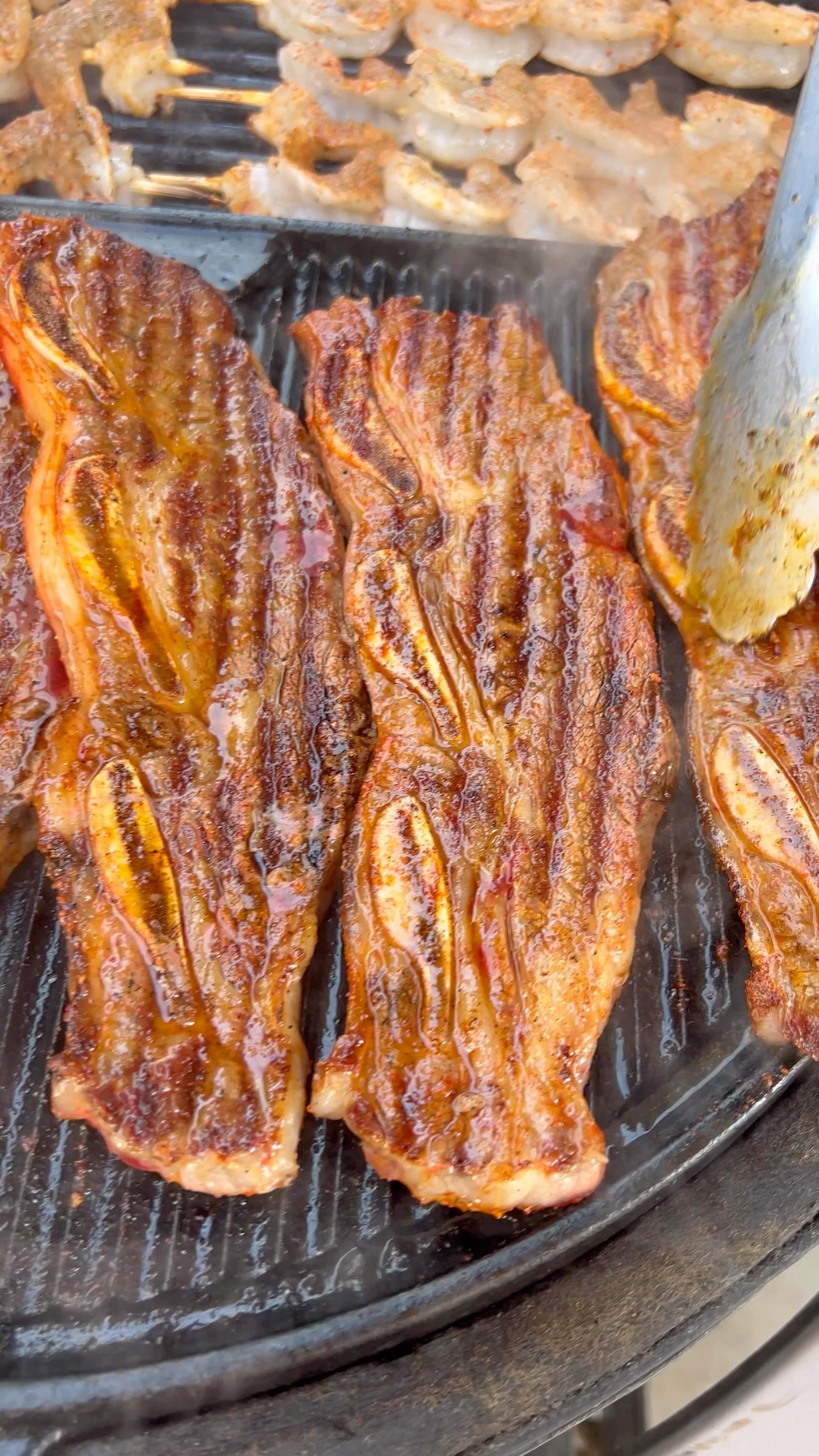 what are you grabbing first? short ribs, chicken, or shrimp? 🔥 all ...