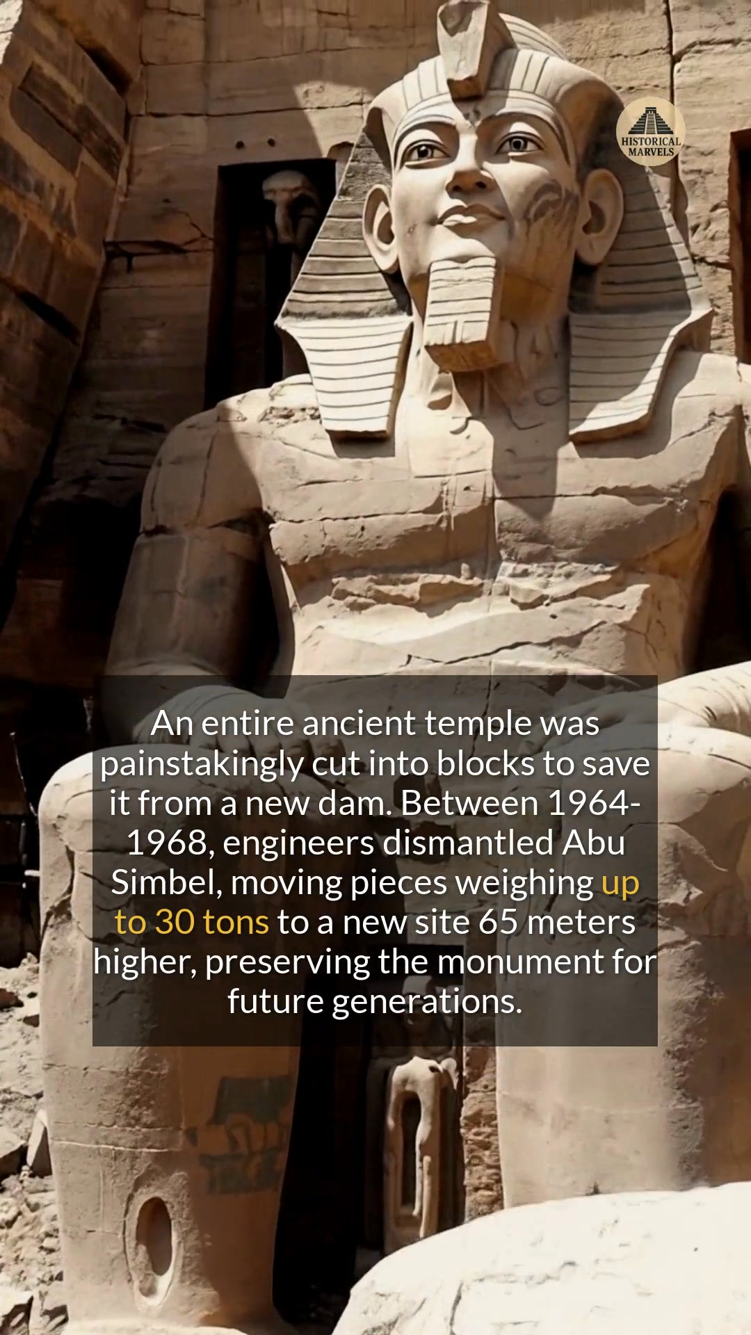An entire ancient temple was cut into blocks and moved to save it from ...