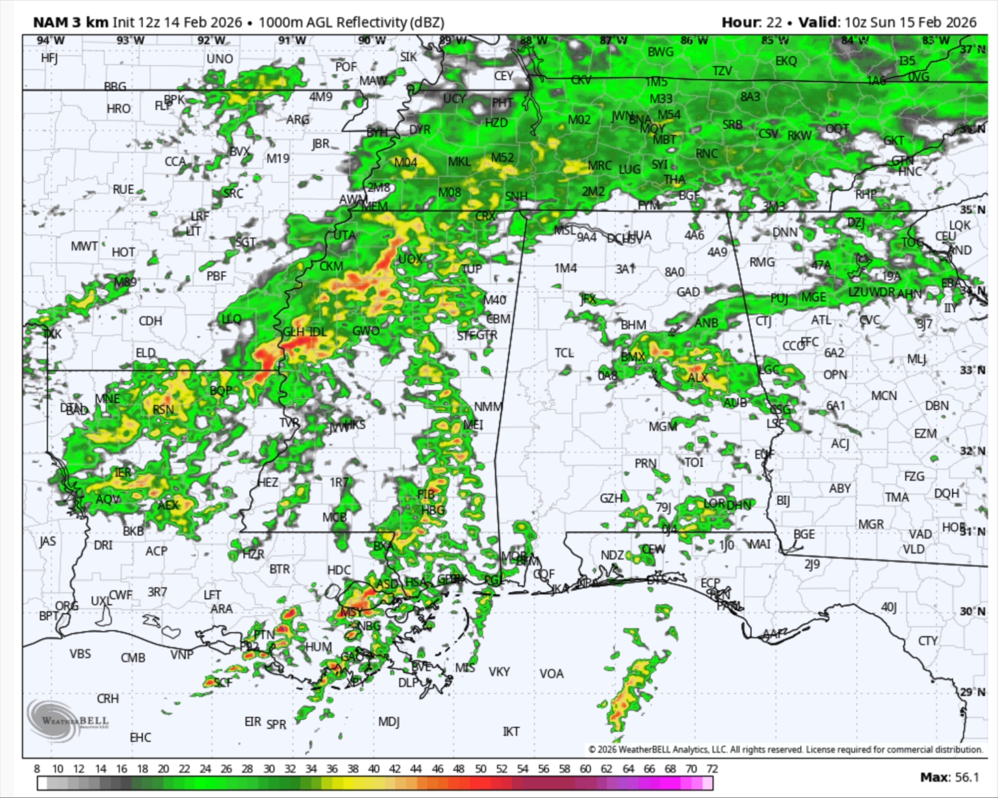 Here is a look at the rain that will move across Alabama after midnight ...