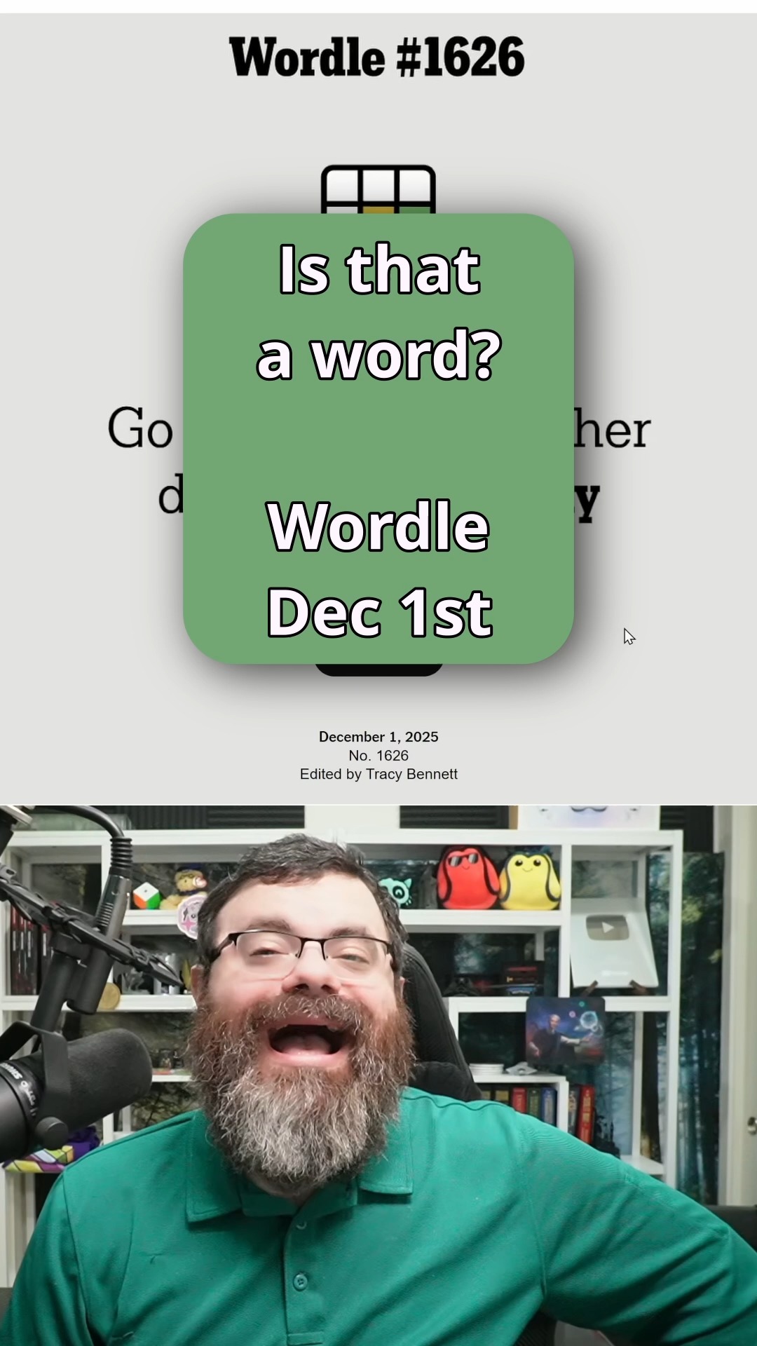 Is that a word? Wordle Dec 1, 2025 1626 #NYTGames #wordletok #rangsk