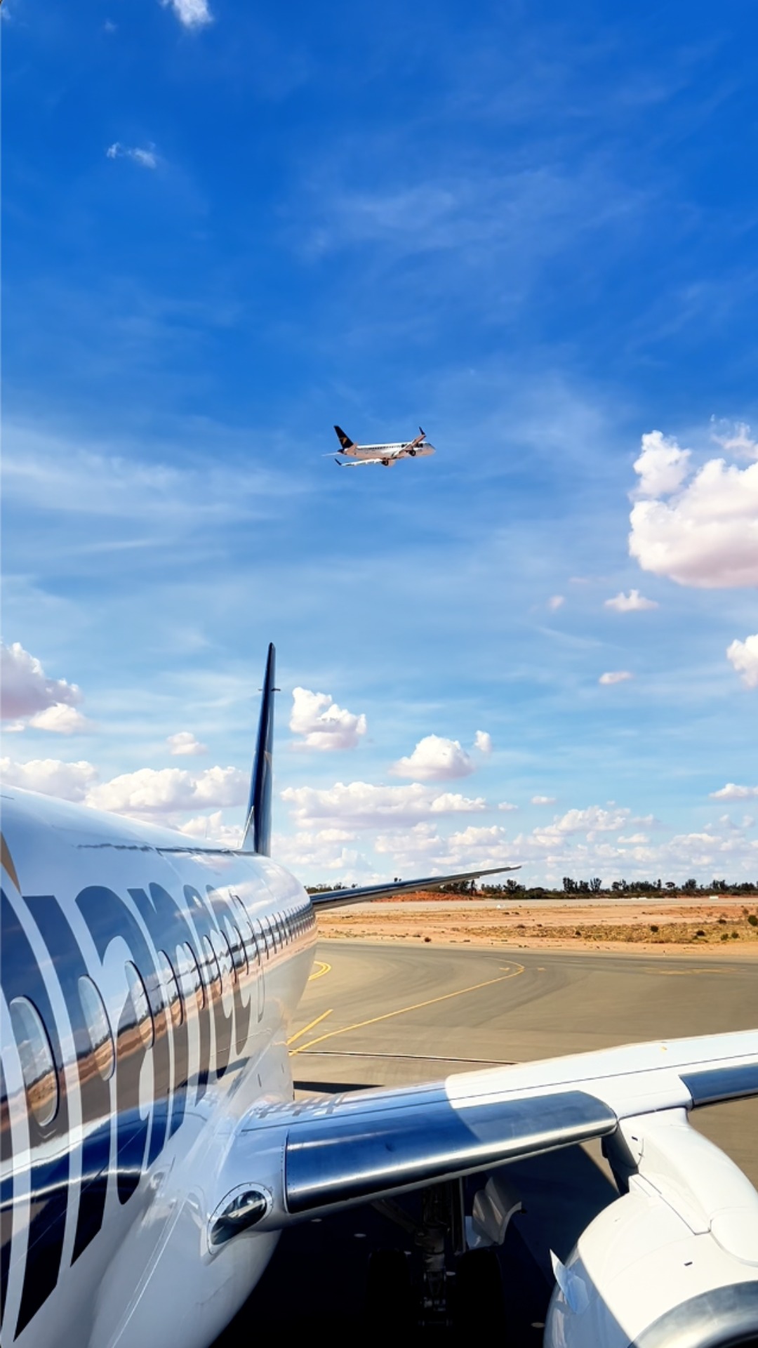  Take off at Olympic Dam Airport. ️ The red soil and blue skies at OLP Illustration 