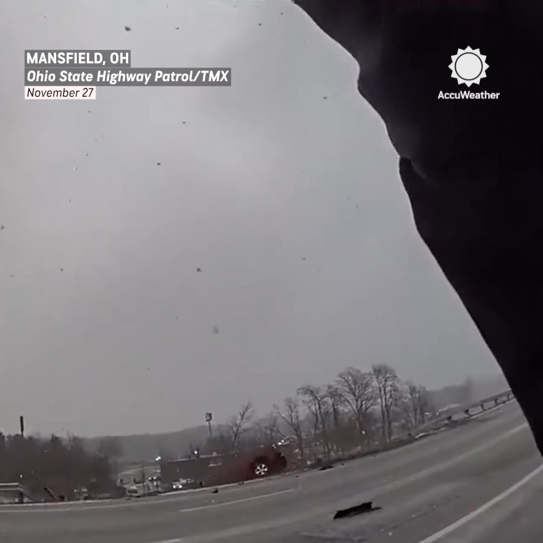 Dramatic video shows a semi-truck sliding off the road, followed soon ...