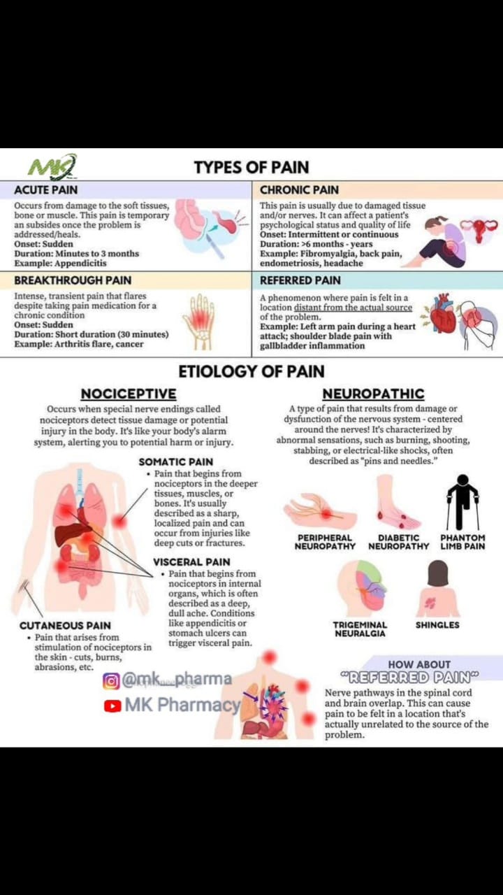 Here is the detailed explanation of Types of Pain from the image in ...