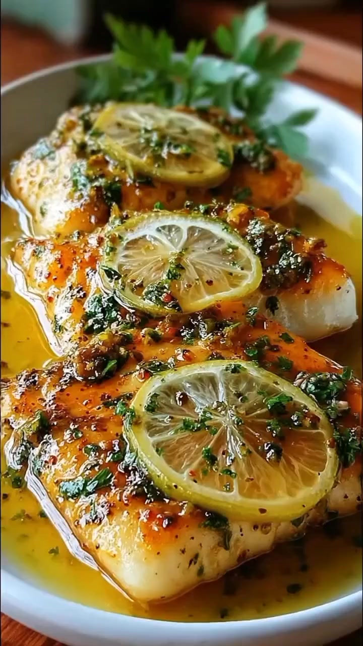 Pan-seared fish in a lemon butter sauce Ingredients Fish: 4 white fish ...