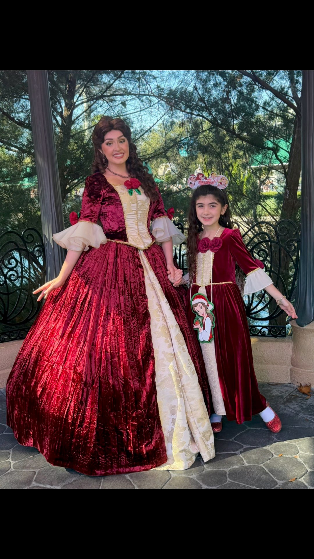 princess holiday dresses I had the most magical day seeing the princesses in their outfits at Epcot 👑✨ 📍Epcot #disney #disneyworld #disneyparks #disneygram #epcot #festivaloftheholidays #disneyprincess #disneychristmas #holidayseason #christmastime #christmas #belle Size Type-Regular