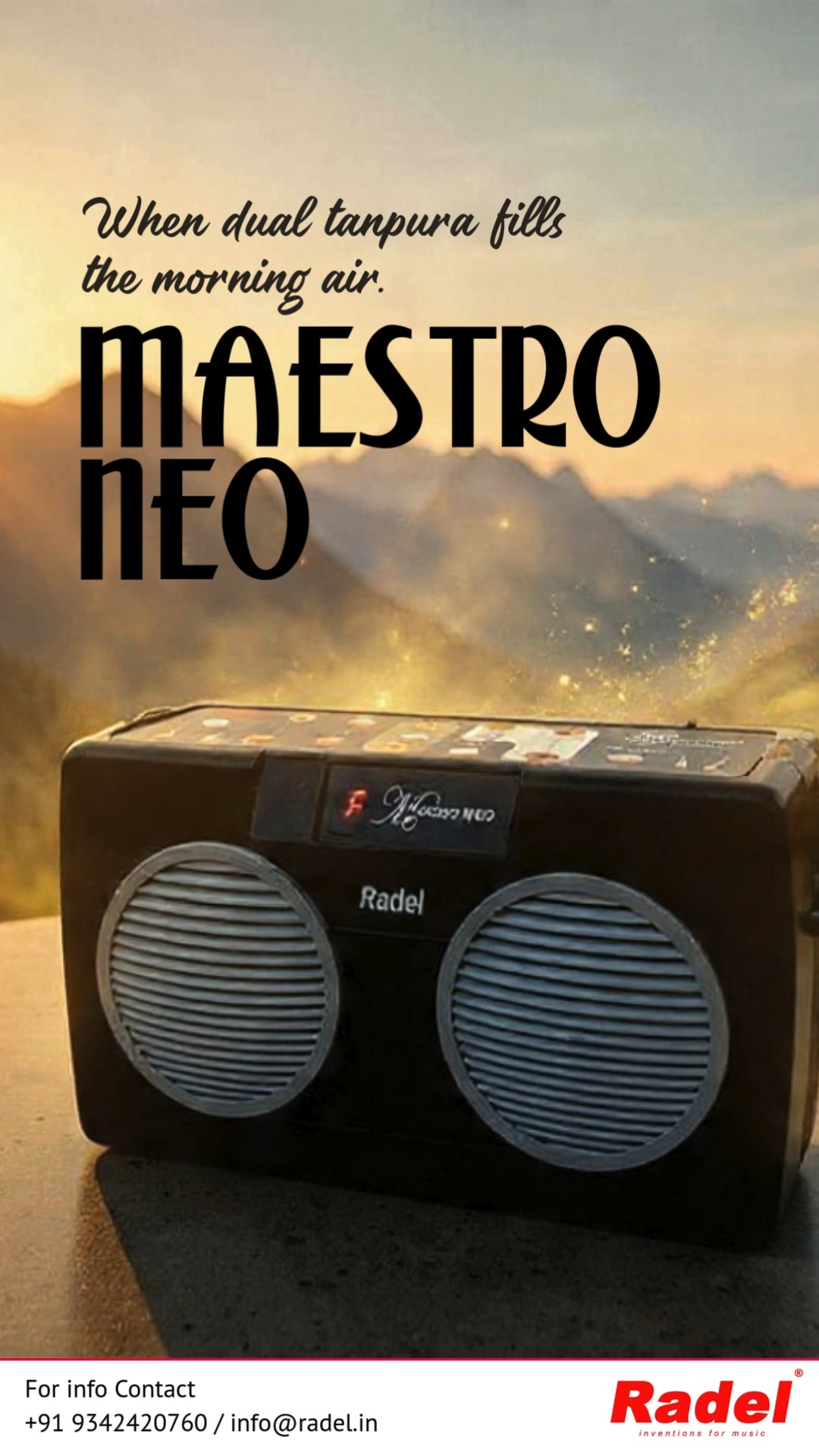 Saarang Maestro NEO is a next-generation digital tanpura that