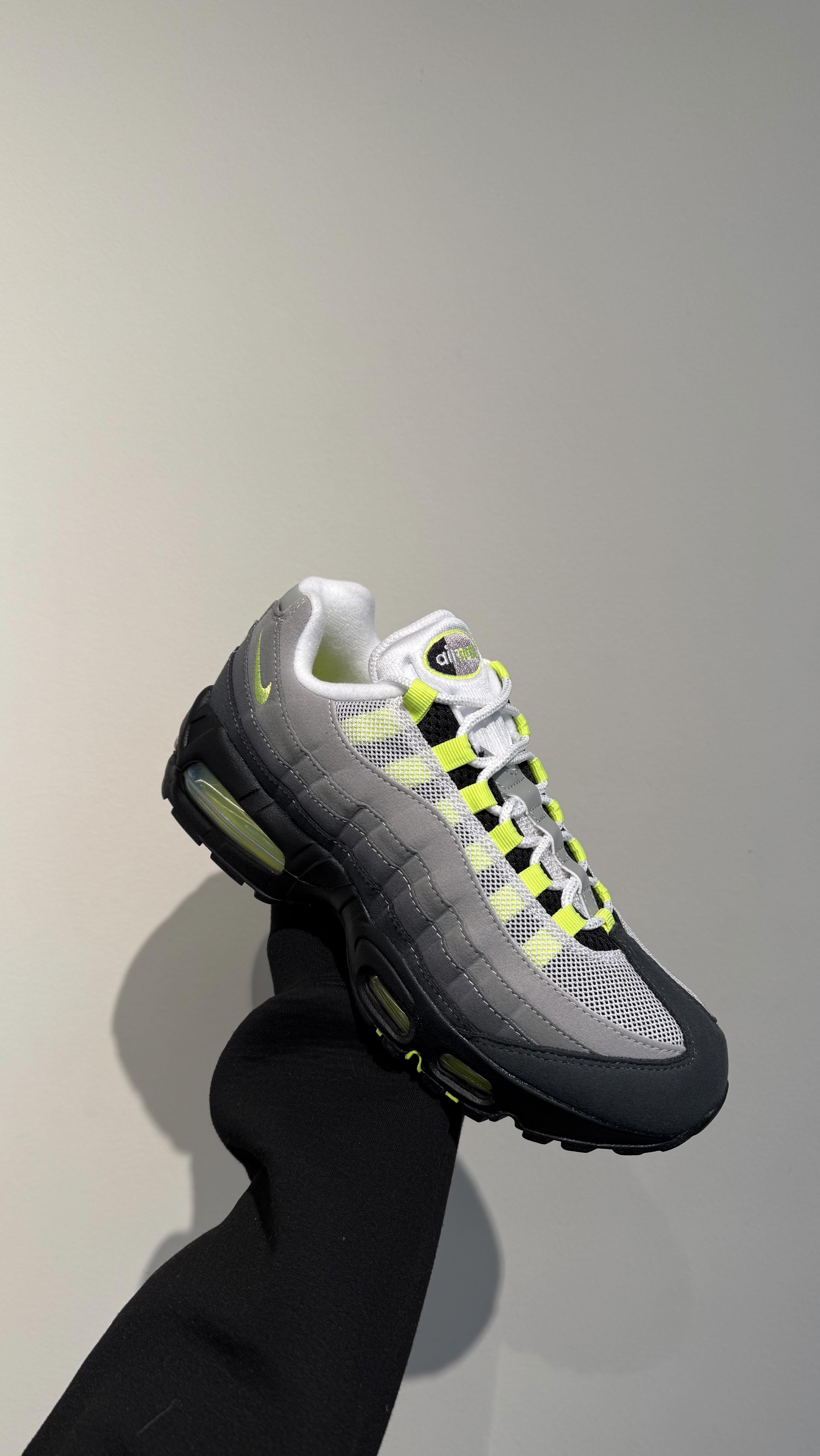 the @nikesportswear Air Max 95 OG in Black/Neon Yellow is now in 