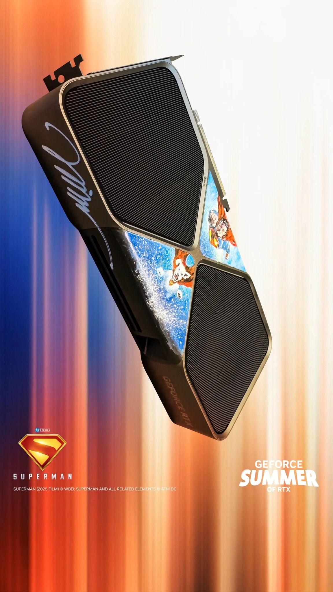 Look up…it's a one-of-a-kind Superman GeForce RTX 5090, hand