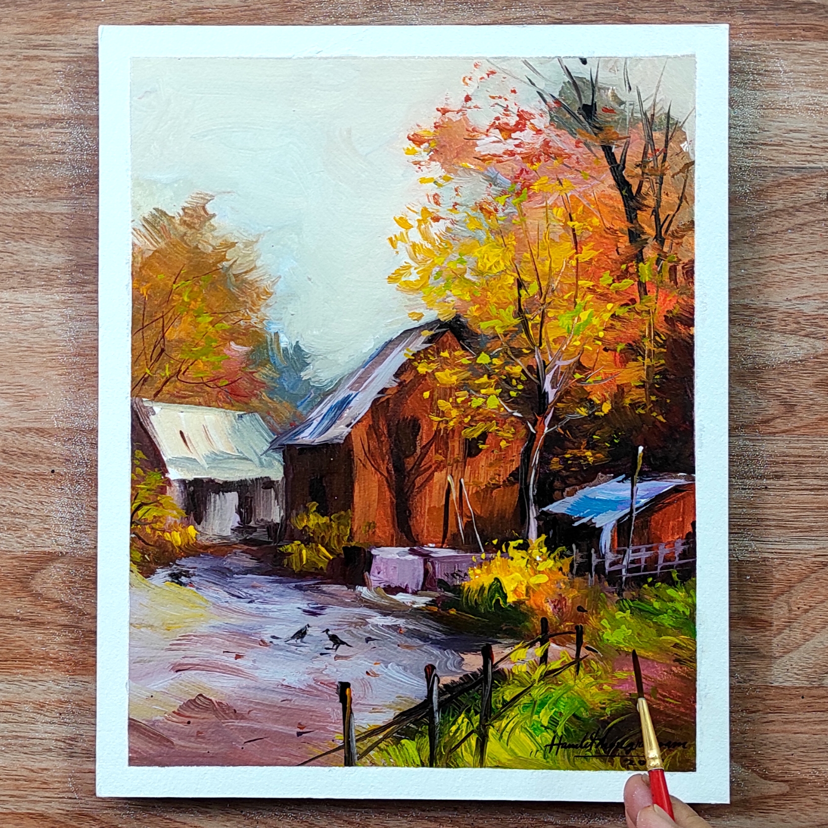 Acrylic landscape painting on paper 🎨😍 | Hamlet Shougrakpam Art | Facebook