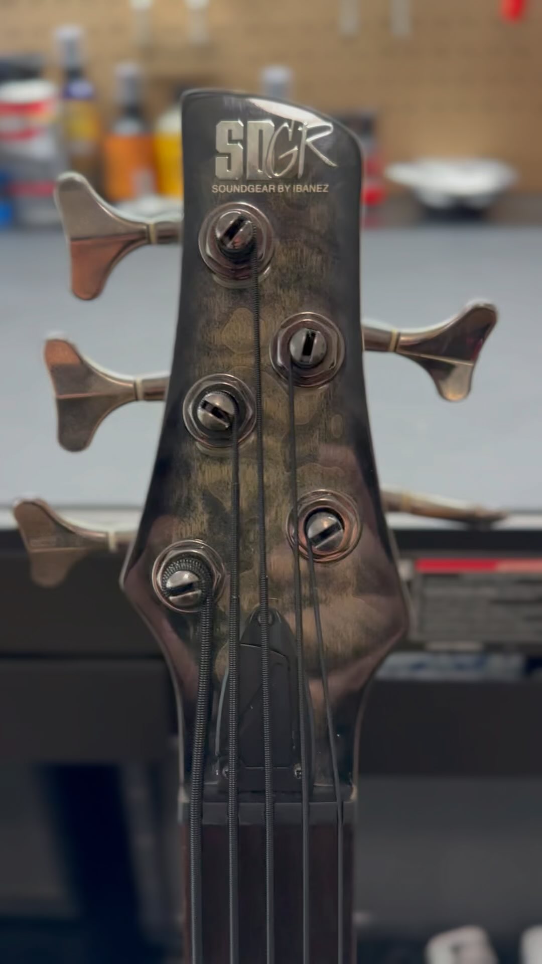 Modified Ibanez SDGR 5-string bass guitar