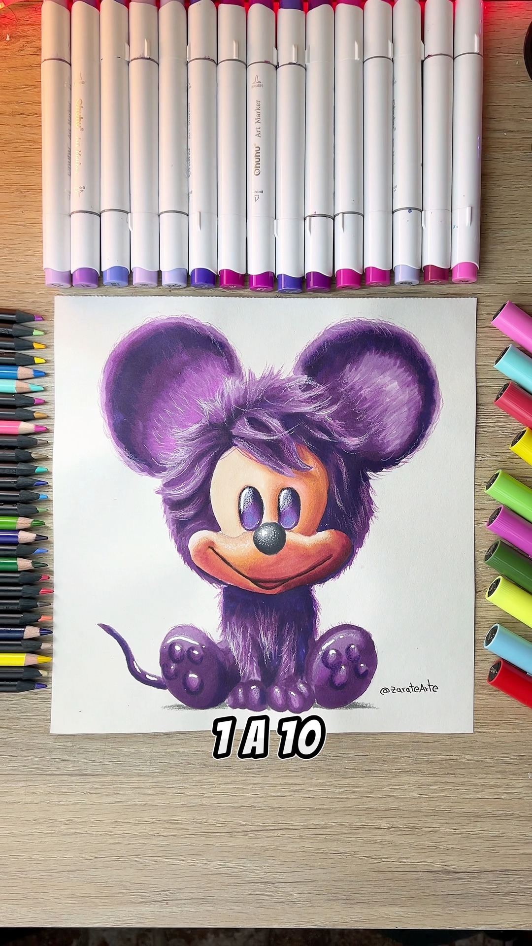 Dibujando a Mickey Mouse pero color MORADO 💜 #dibujos #drawing #arte # ...