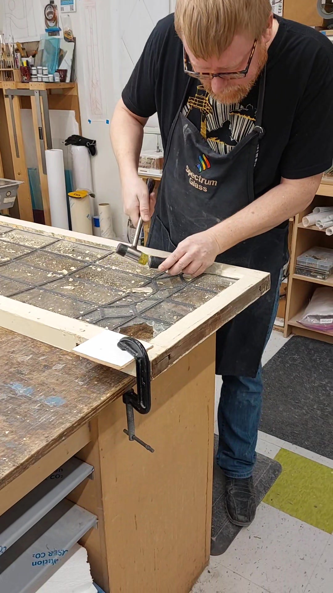 Ryan had to get out his hammer and chisel to assist in the removal of ...