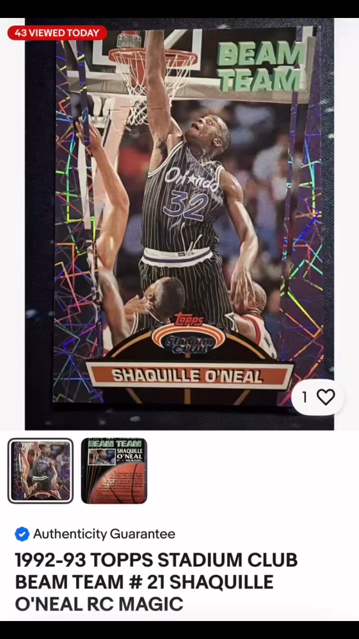 92-93 Topps Stadium Club Beam Team is doing #numbers #90s #shaq