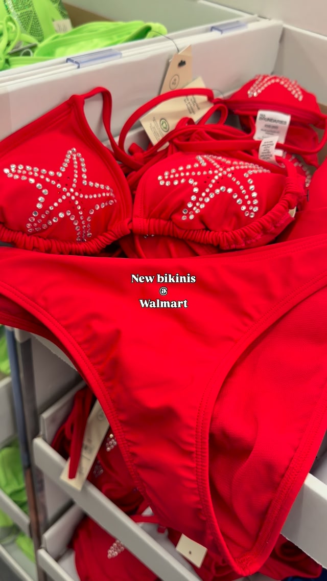 Stoppp😍The CUTEST new rhinestone bikinis just hit Walmart