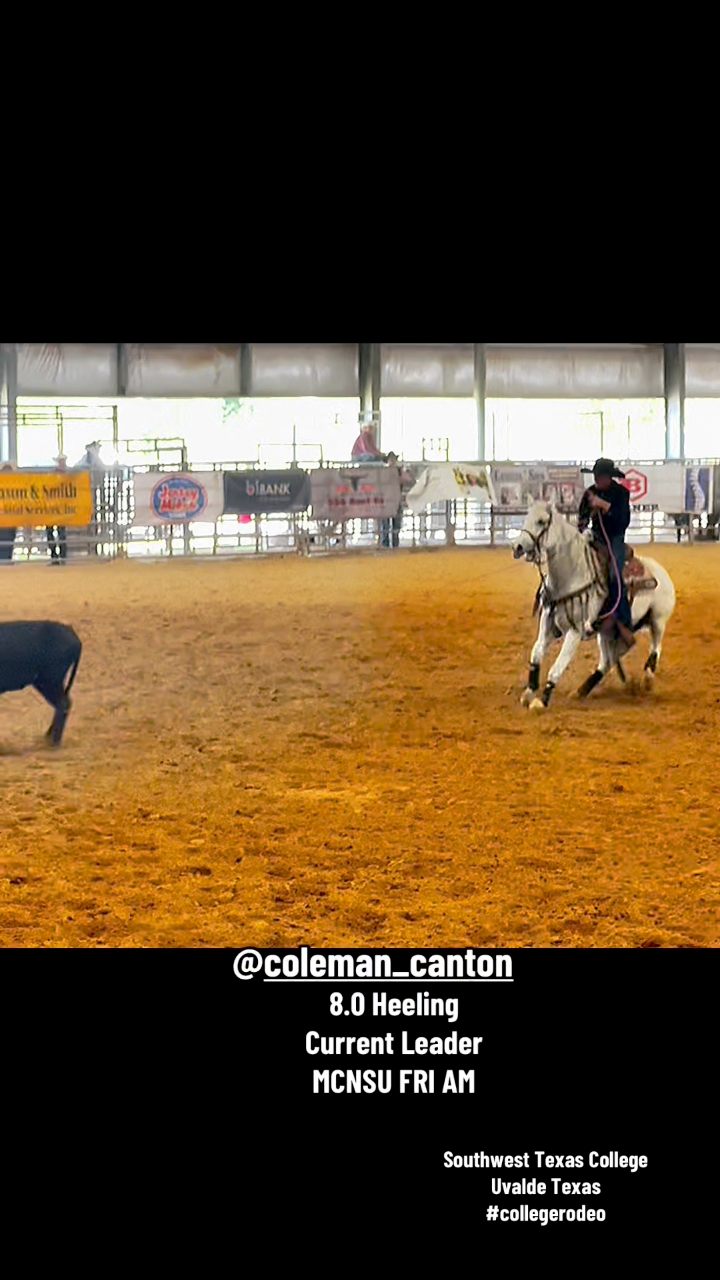 Coleman Canton is 8.0 heeling at MCNSU & the current #teamroping leader ...