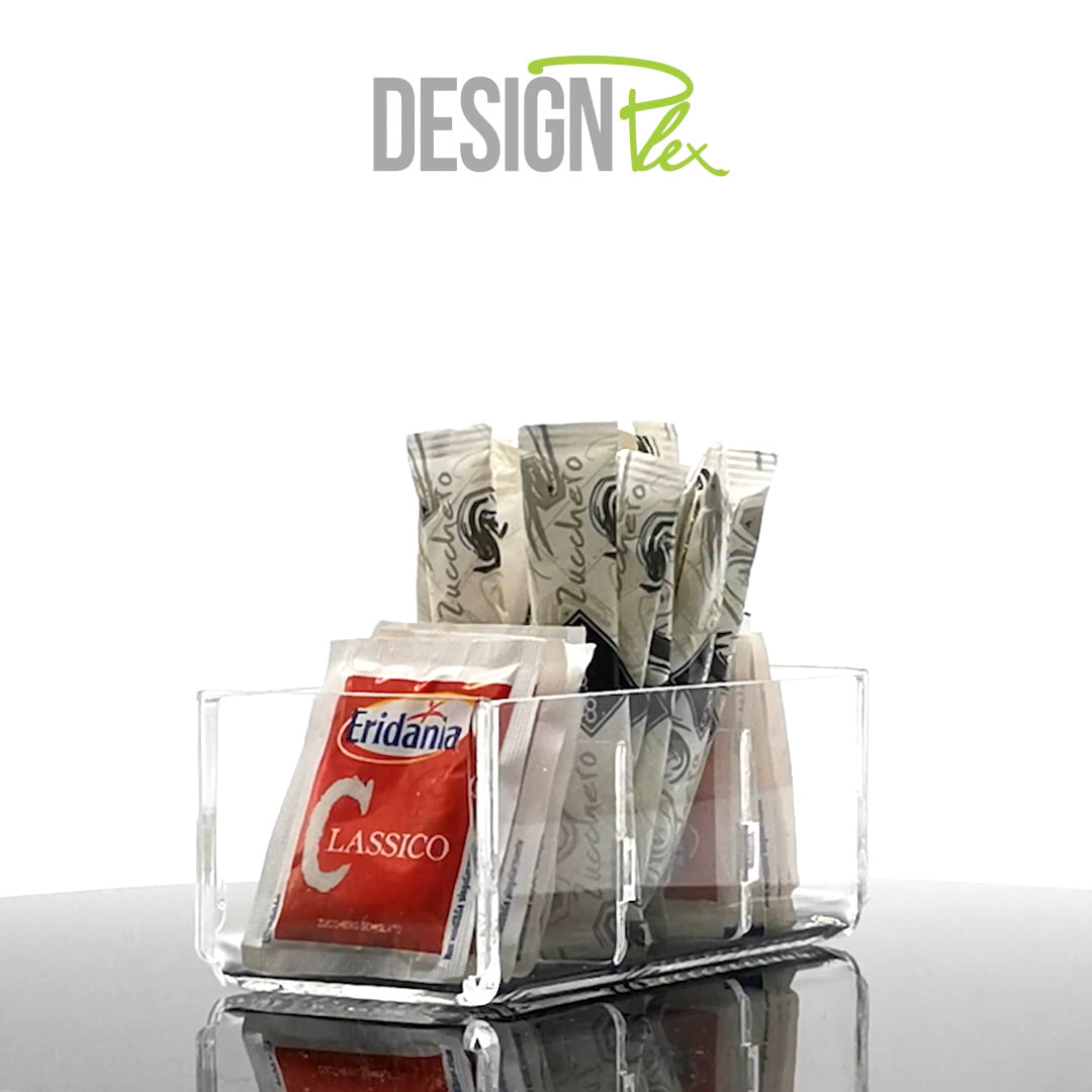 Portaconi Gelato Plexiglass 3 Scomparti - Espositore Per Gelateria 60x32x25 Cm