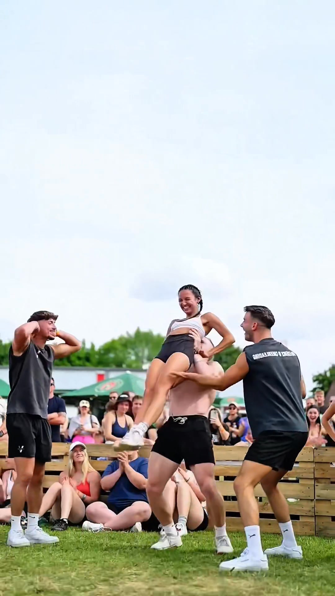 When in Germany_ do weird stunts 🤷🏻‍♀️ #cheerleading #cheer #stunt ...