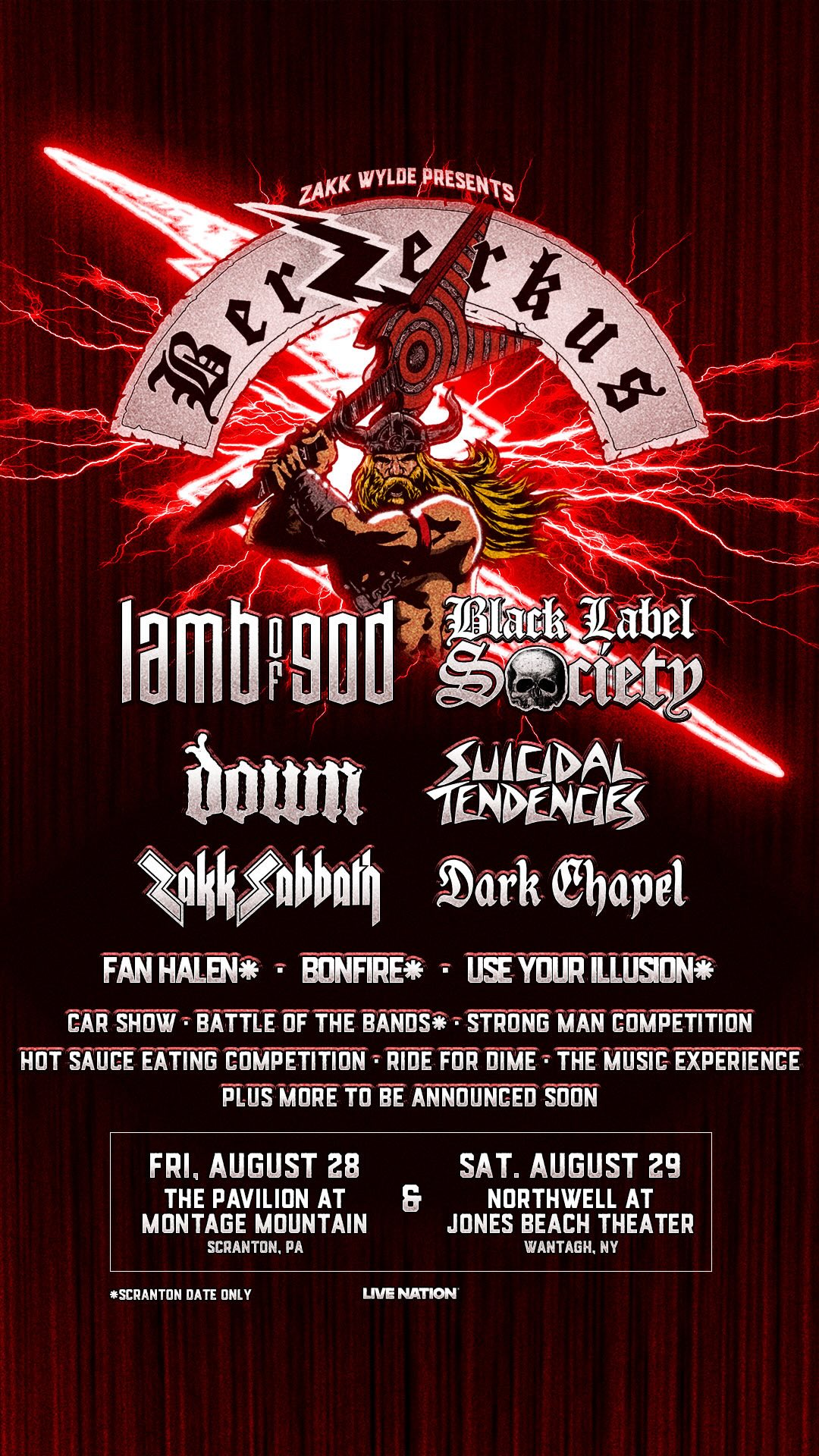Don't miss Down this August! BERZERKUS RETURNS! Featuring: Lamb of