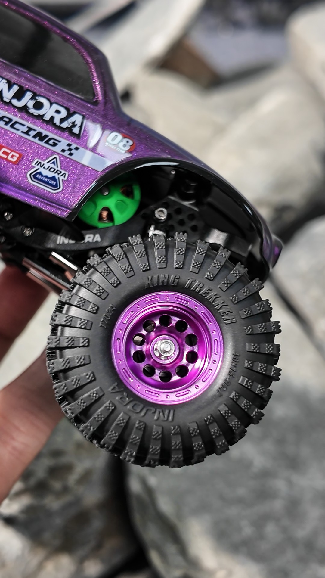 Pneus INJORA King Trekker 35x14mm – Compound S5 Super Doux, Pour 1/30 Axial SCX30