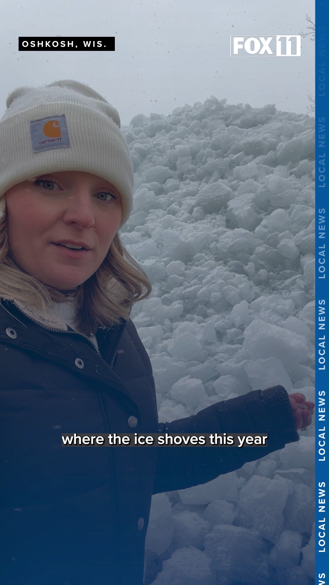 Ice shoves are creeping toward houses along Lake Winnebago as the
