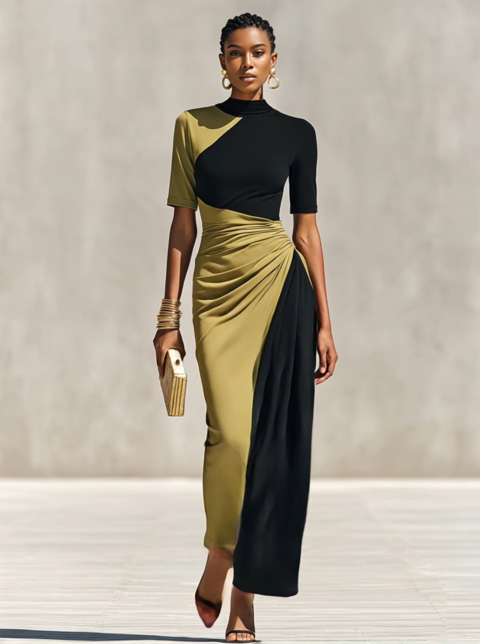 black and green color block dress 🔗 GET YOURS HERE :https://modesees.com/collections/best-seller?sort_by=womens-black-olive-green-color-block-jersey-maxi-dress-with-high-neck-waist-ruched-detail-elegant-bodycon-evening-dress-mdz0948f9 Wedding dress