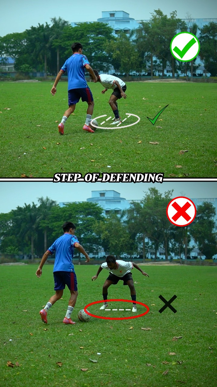 STEP OF DEFENDING in Football ⚽️. #football #footballskill #soccer # ...