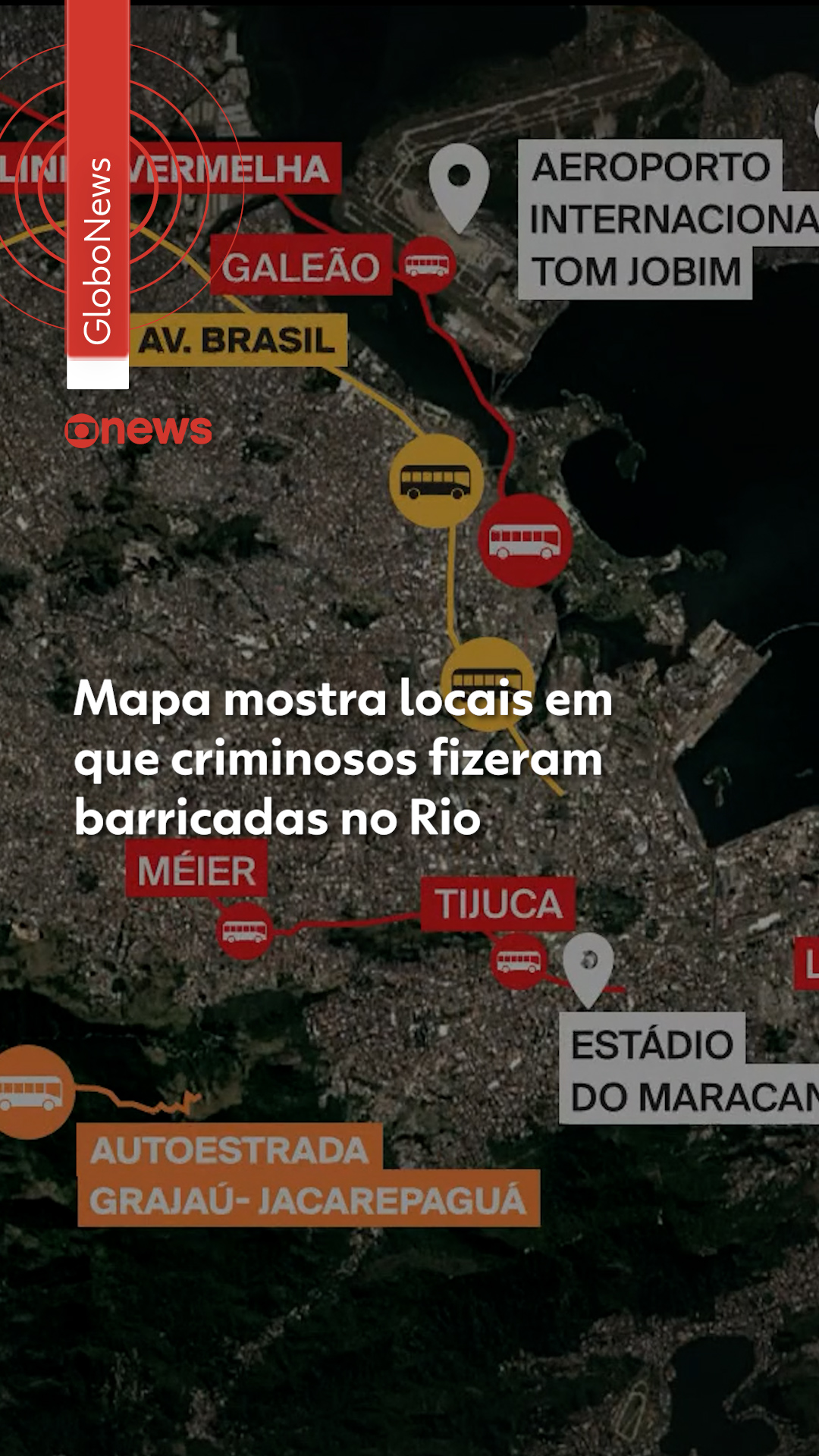 Mapa do Caos - Várias vias expressas do Rio de Janeiro foram bloqueadas ...
