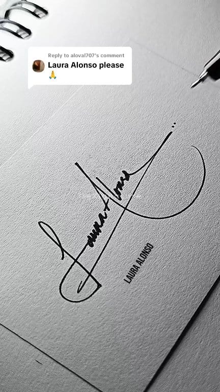 How to sign “ LAURA ALONSO” 🏻 #signature #calligraphy #lettering # ...