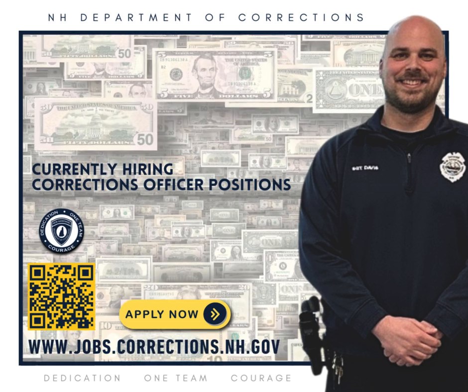 NHDOC is hiring! Become a Corrections Officer and receive a $10K sign ...
