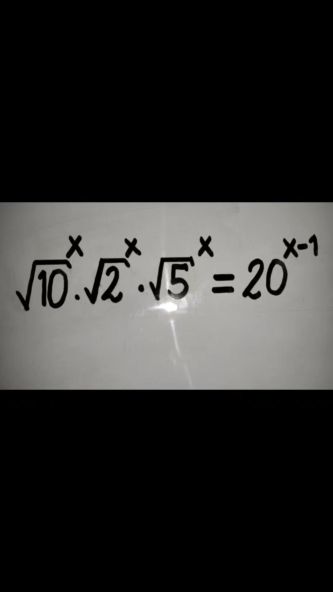 Solo algunos lo resuelven. √10^x . √2^x . √5^x = 20^x-1 #ecuación # ...