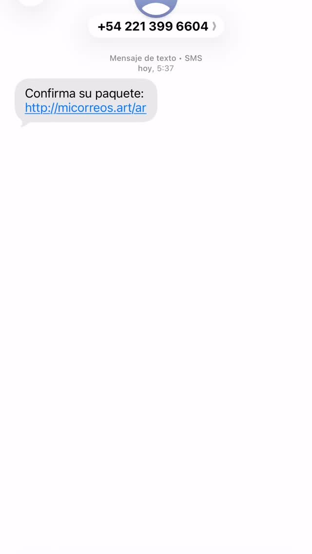 ⚠️ Atención Estafa ⚠️ Me llegó este mensaje para “confirmar un