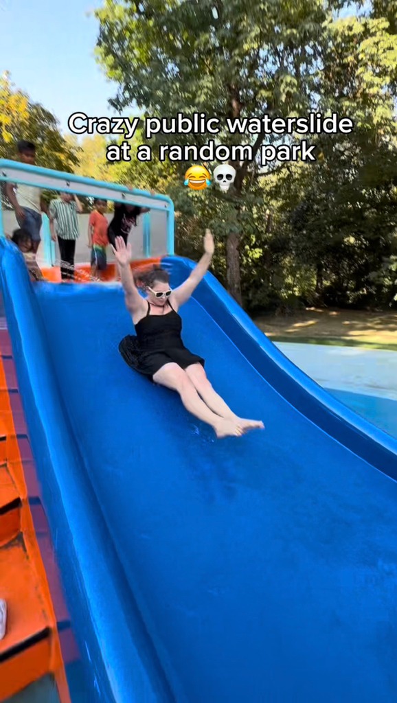 Crazy public waterslide at a random park 😂💀 #dayinthelife | Todays ...