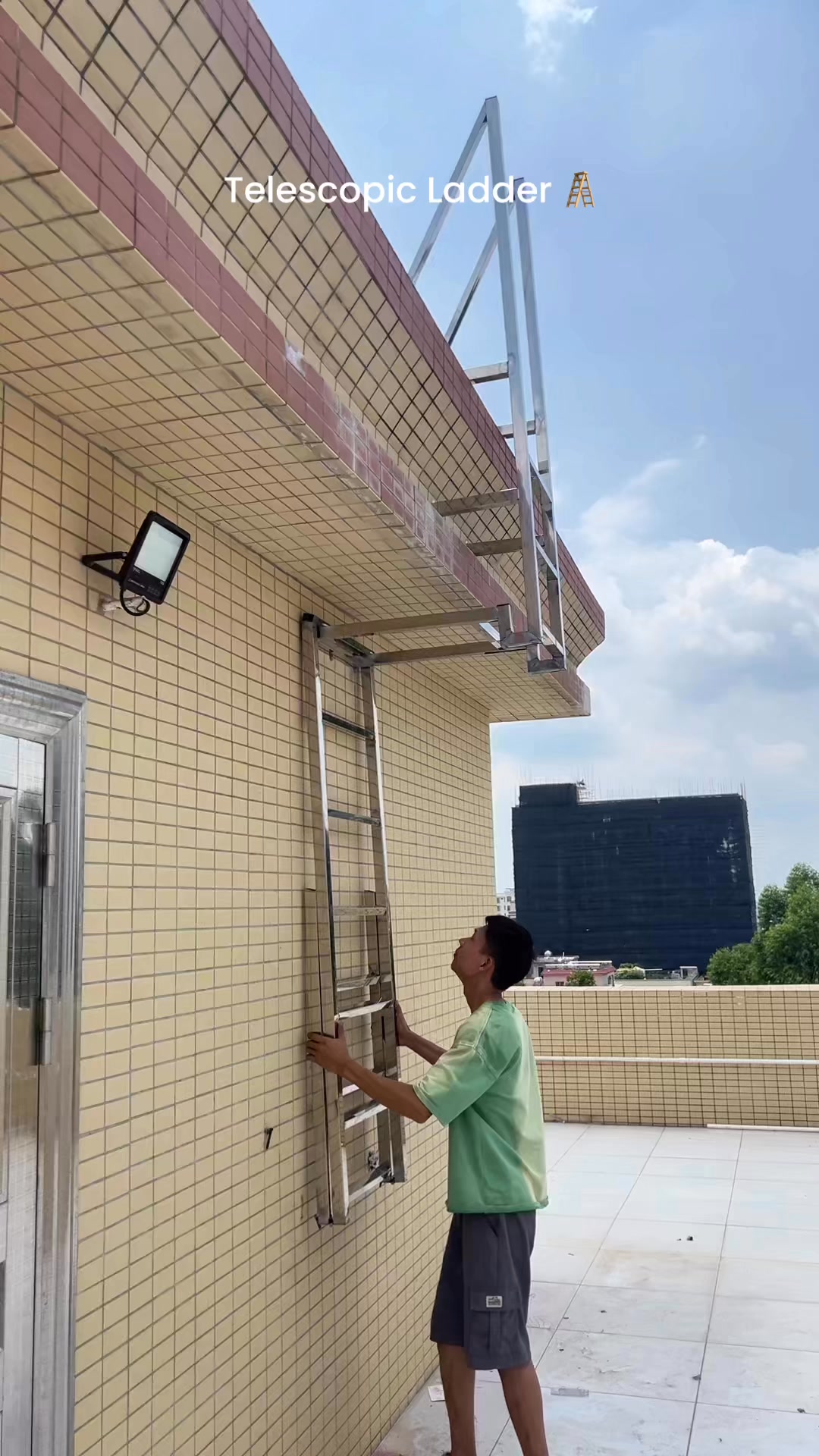 Telescopic Ladder, a smart ladder design that folds neatly against the ...